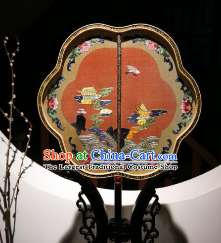 Traditional Chinese Hanfu Wedding Fans Handmade Ancient Princess Embroidered Palace Fan for Women