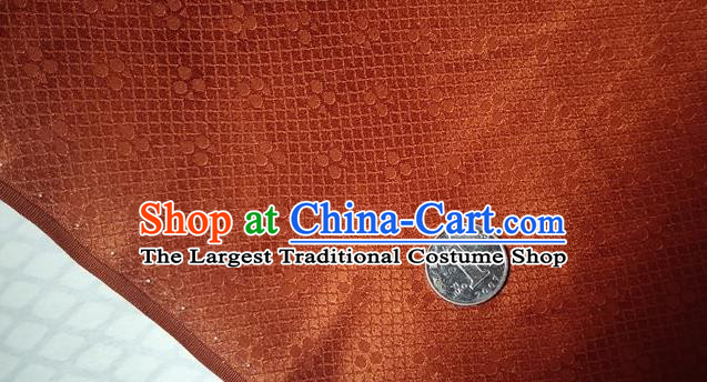 Chinese Traditional Jacquard Orange Silk Fabric Mulberry Silk Fabric Hanfu Dress Material
