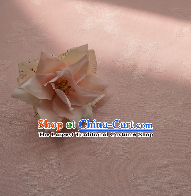 Chinese Traditional Classical Pattern Pink Cotton Fabric Imitation Silk Fabric Hanfu Dress Material