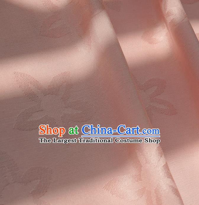 Chinese Traditional Classical Pattern Pink Cotton Fabric Imitation Silk Fabric Hanfu Dress Material