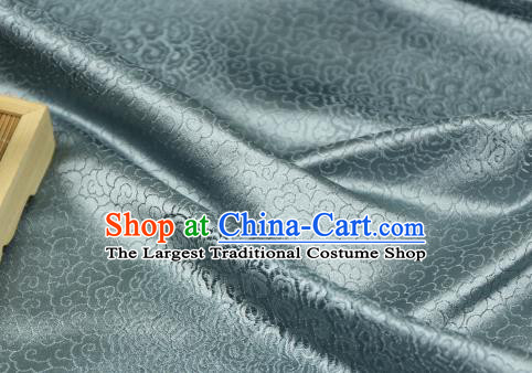 Chinese Traditional Auspicious Clouds Pattern Grey Blue Brocade Fabric Silk Satin Fabric Hanfu Material