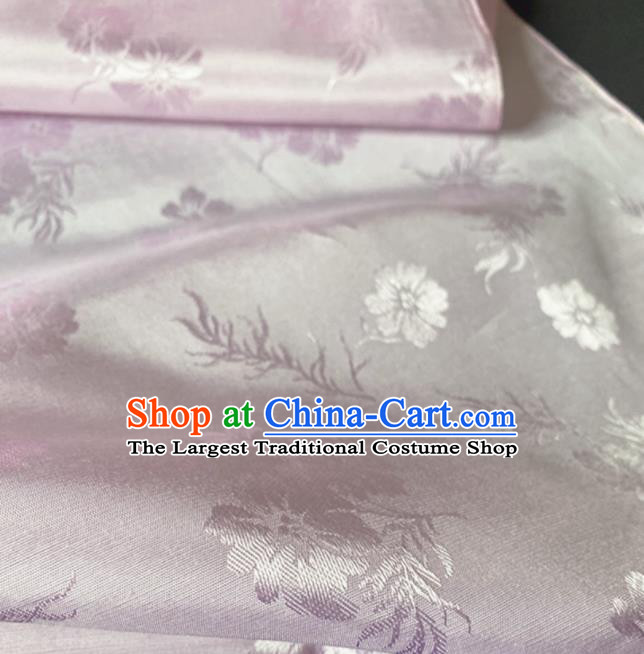 Chinese Traditional Flowers Pattern Pink Silk Fabric Hanfu Brocade Material