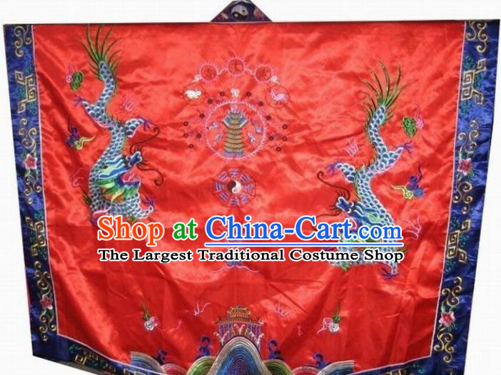Chinese National Quanzhen Taoist Frock Embroidered Cassock Traditional Taoism Rites Costume for Men