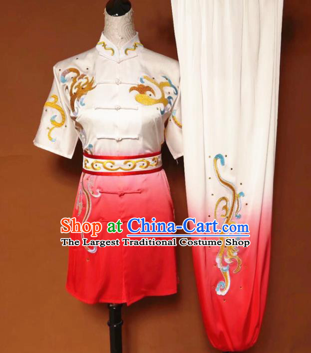 Chinese Tai Chi Changquan Embroidered Dragon Garment Outfits Traditional Kung Fu Martial Arts Costumes for Adult