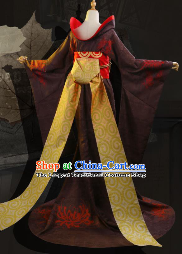 Japanese Traditional Cosplay Geisha Deep Purple Kimono Dress Japan Yukata Costumes for Women