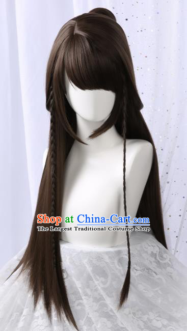 Chinese Traditional Cosplay Black Wigs Ancient Princess Wig Sheath for Women