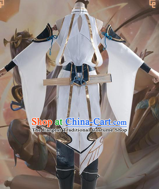 Chinese Cosplay Female Swordsman White Hanfu Dress Traditional Ancient Princess Costumes for Women