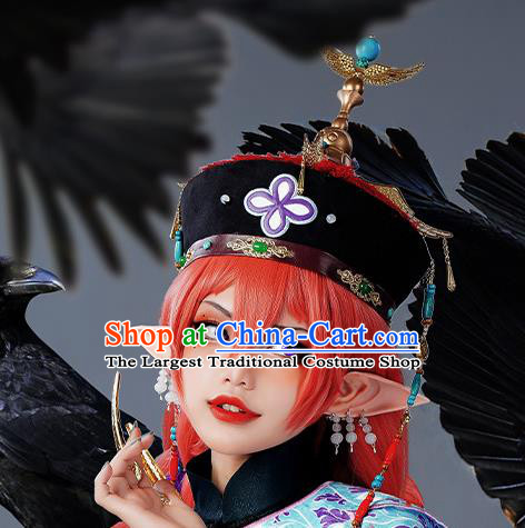 Chinese Traditional Cosplay Qing Dynasty Queen Phoenix Coronet Ancient Empress Hat for Women