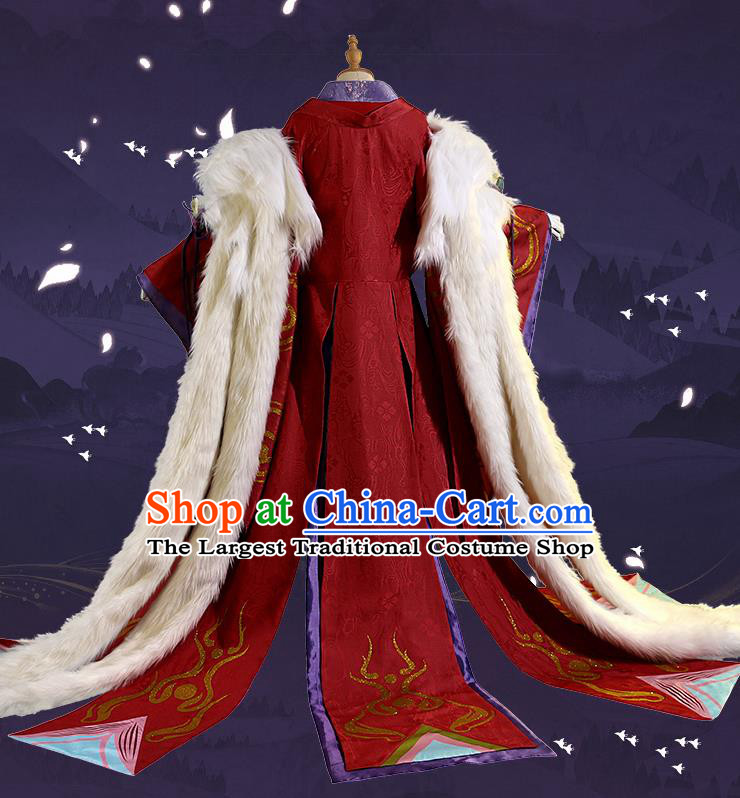 Japanese Traditional Cosplay Geisha Red Kimono Dress Japan Costumes for Women