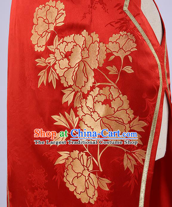 Chinese Traditional Cosplay Red Qipao Dress Ancient Swordswoman Costumes for Women