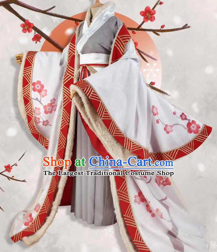 Chinese Traditional Cosplay Goddess White Hanfu Dress Ancient Princess Costumes for Women