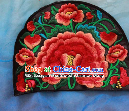 Chinese Traditional Embroidered Peony Patch Embroidery Craft Embroidering Accessories