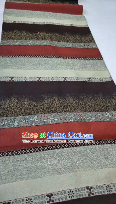 Japanese Geisha Classical Pattern Deep Grey Brocade Kimono Belts Traditional Japan Yukata Waistband