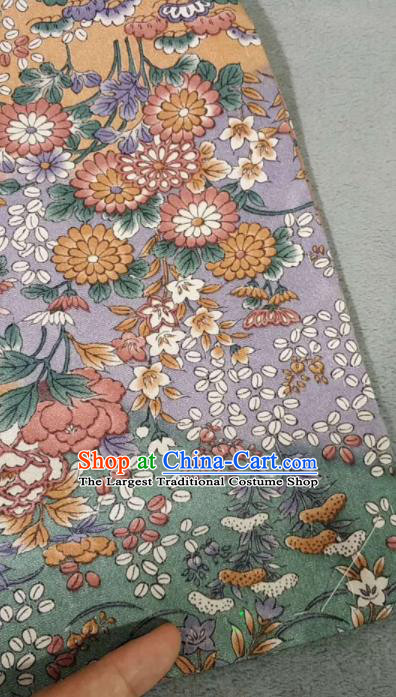 Traditional Japan Geisha Printing Chrysanthemum Furisode Kimono Asian Japanese Fashion Apparel Costume for Women