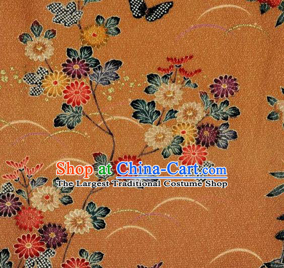 Traditional Japan Geisha Printing Ginger Furisode Kimono Asian Japanese Fashion Apparel Costume for Women