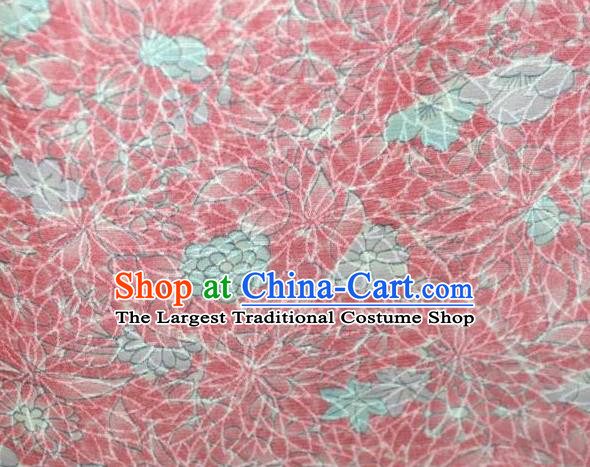 Traditional Japan Geisha Printing Sakura Pink Silk Furisode Kimono Asian Japanese Fashion Apparel Costume for Women