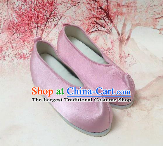 Asian Chinese Traditional Wedding Pink Satin Shoes Princess Shoes Opera Shoes Hanfu Shoes for Women