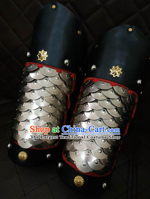 Chinese Traditional Ming Dynasty Black Wrist Armor Ancient Swordsman Armband for Men