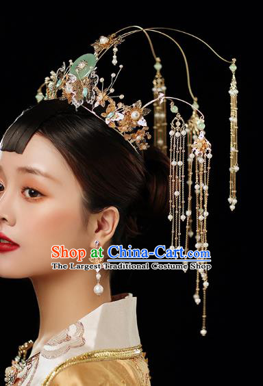 Chinese Traditional Ancient Phoenix Coronet Hairpins Bride Headdress Wedding Hair Accessories for Women
