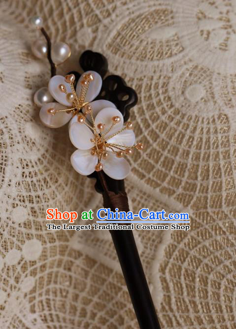 Traditional Chinese Handmade Ebony Hairpins Headdress Ancient Hanfu Hair Accessories for Women