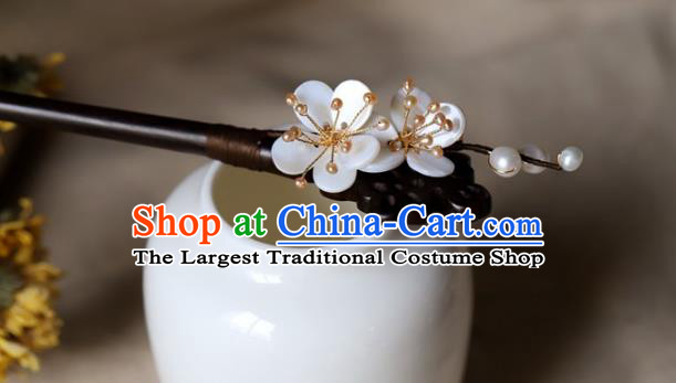 Traditional Chinese Handmade Ebony Hairpins Headdress Ancient Hanfu Hair Accessories for Women