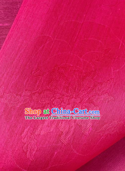 Chinese Classical Peony Flowers Pattern Design Peach Pink Silk Fabric Asian Traditional Hanfu Brocade Material