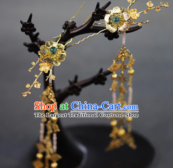 Traditional Chinese Wedding Brass Phoenix Coronet Hairpins Headdress Ancient Bride Hair Accessories for Women