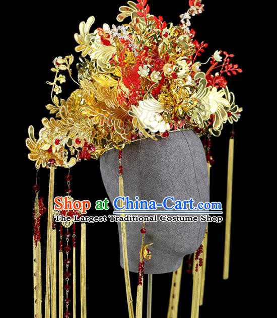 Traditional Chinese Wedding Phoenix Coronet Hairpins Headdress Ancient Empress Hair Accessories for Women