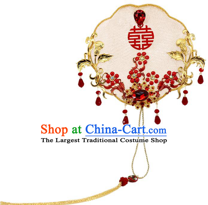 Traditional Chinese Handmade Round Fans Ancient Hanfu Wedding Palace Fan for Women