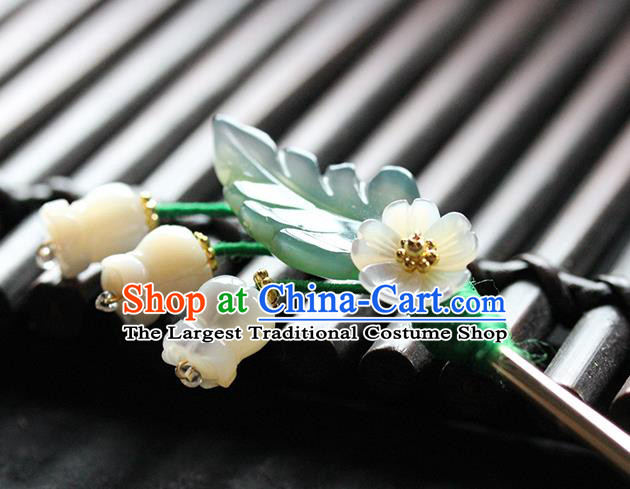 Traditional Chinese Handmade Convallaria Majalis Hairpin Headdress Ancient Hanfu Hair Accessories for Women
