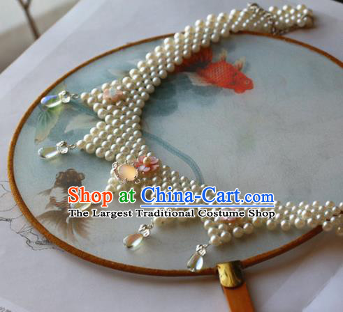 Traditional Chinese Handmade Necklace Ancient Hanfu Pearls Necklet Accessories for Women