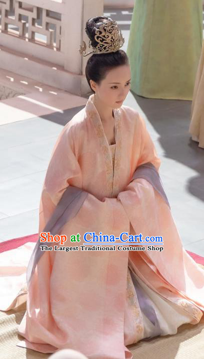 Chinese Ancient Dauphine Crown Princess Zhang Nianzhi Drama Royal Nirvana Replica Costumes and Headpiece Complete Set