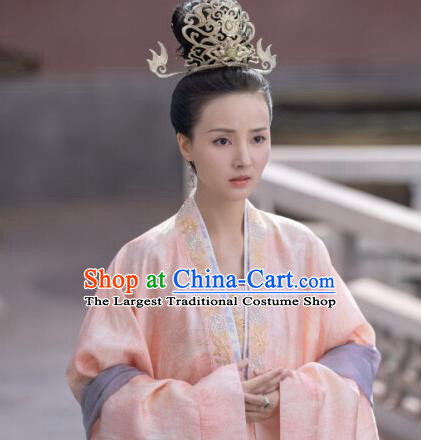 Chinese Ancient Dauphine Crown Princess Zhang Nianzhi Drama Royal Nirvana Replica Costumes and Headpiece Complete Set