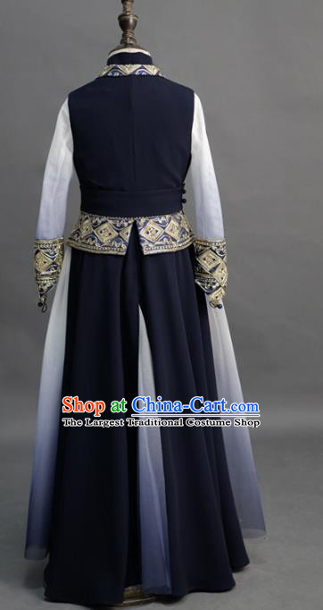 Traditional Chinese Children Classical Dance Navy Clothing Compere Stage Performance Costume for Kids