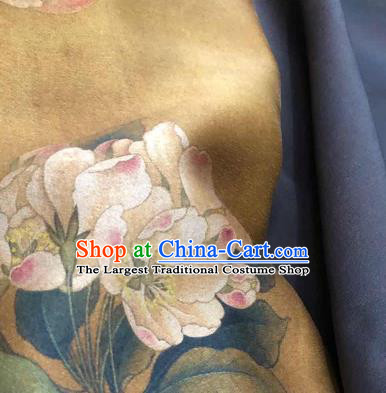 Chinese Traditional Peony Design Pattern Ginger Silk Fabric Cheongsam Gambiered Guangdong Gauze Drapery