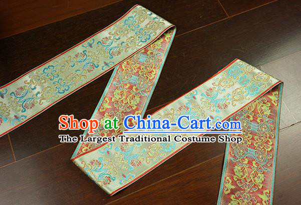 Chinese Traditional Embroidered Green Braid Band Decorative Border Collar Accessories