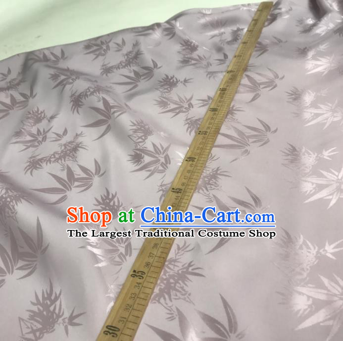 Chinese Traditional Bamboo Leaf Design Pattern Lilac Silk Fabric Cheongsam Mulberry Silk Drapery