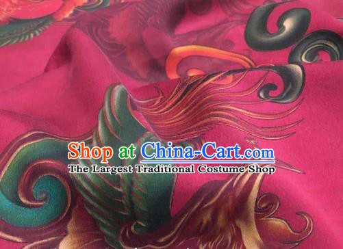 Chinese Traditional Phoenix Design Pattern Rosy Silk Fabric Cheongsam Gambiered Guangdong Gauze Drapery
