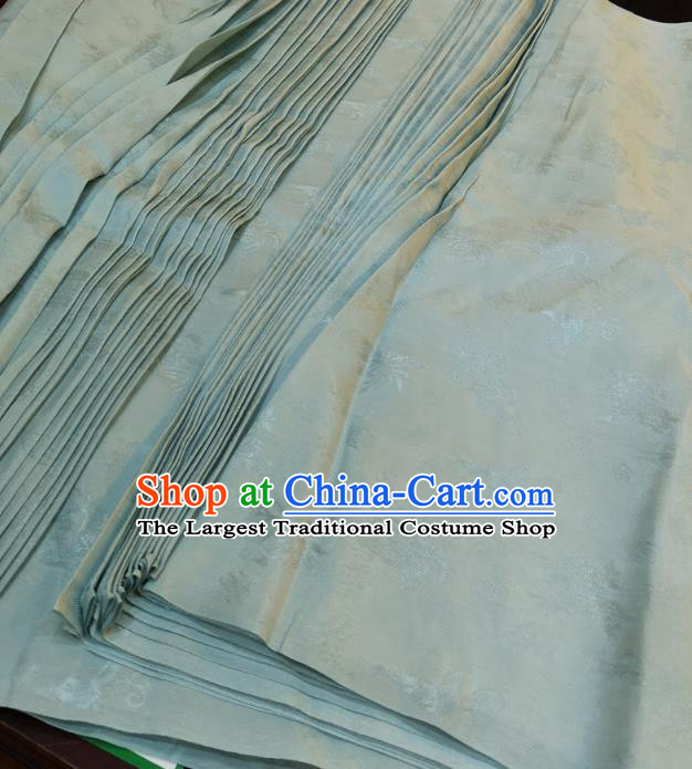 Chinese Traditional Jacquard Butterfly Design Pattern Light Blue Silk Fabric Cheongsam Mulberry Silk Drapery
