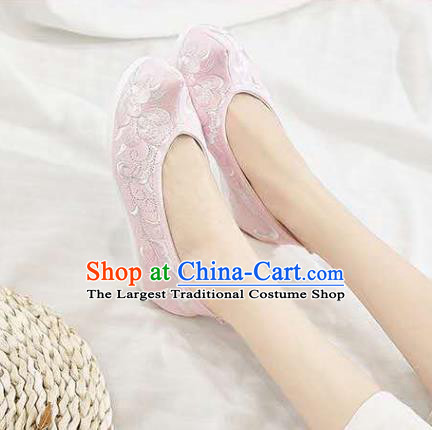 Chinese Hanfu Pink Shoes Women Shoes Opera Shoes Embroidered Shoes Princess Shoes