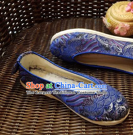 Traditional Chinese National Royalblue Shoes Ethnic Shoes Hanfu Shoes for Women