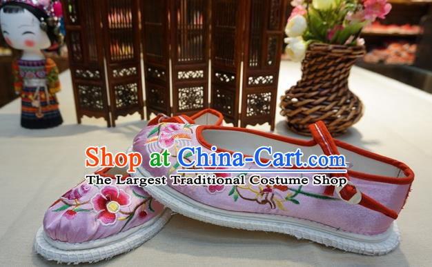 Traditional Chinese Wedding Pink Satin Embroidered Shoes Princess Shoes National Shoes Hanfu Shoes for Women