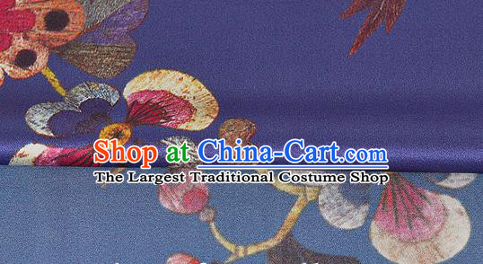 Chinese Classical Plum Blossom Pattern Design Purple Silk Fabric Asian Traditional Hanfu Mulberry Silk Material