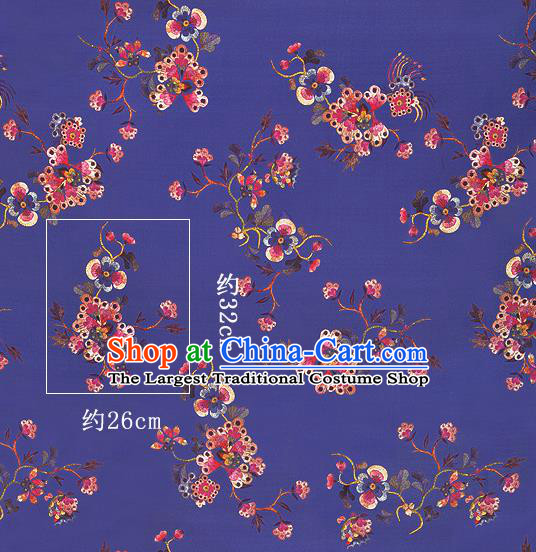 Chinese Classical Plum Blossom Pattern Design Purple Silk Fabric Asian Traditional Hanfu Mulberry Silk Material
