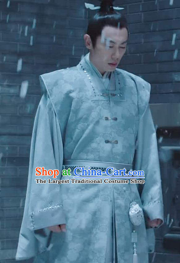 Chinese Drama Ancient Ming Dynasty Crown Prince Zhu Zhanji Replica Costumes and Headpiece Complete Set