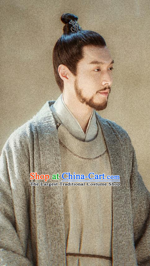 Chinese Ancient Drama Ming Dynasty Emperor Zhu Qizhen Lay Zhang Replica Costumes and Headpiece Complete Set