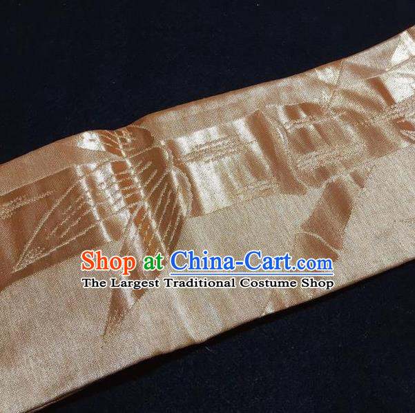 Japanese Traditional Bamboo Pattern Brown Waistband Japan Kimono Yukata Belt for Women