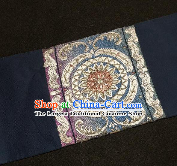 Japanese Traditional Pattern Navy Waistband Japan Kimono Yukata Belt for Women