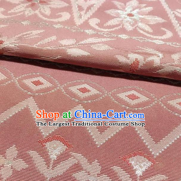 Japanese Traditional Flowers Pattern Pink Brocade Waistband Japan Kimono Yukata Belt for Women