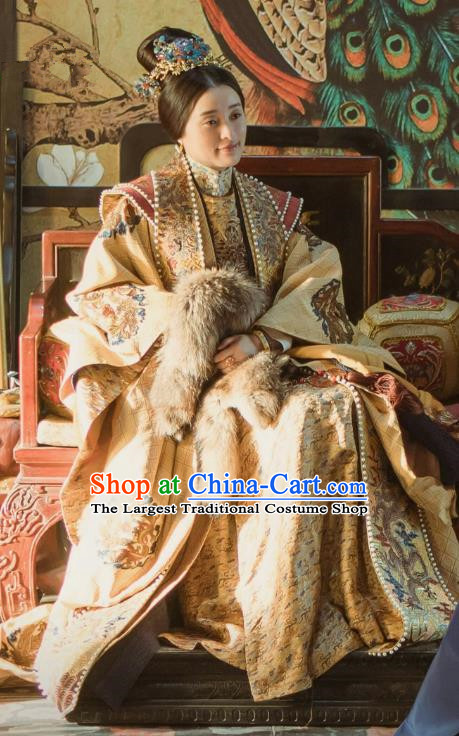 Ancient Drama Chinese Ming Dynasty Empress Zhang Yan Replica Costumes and Headpiece for Women